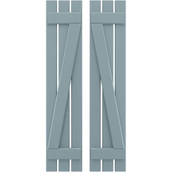 Ekena Millwork Americraft 3-Board (2 Batten) Wood Spaced Board-n-Batten Shutters w/ Z-Bar, ARW102SB311X77SBH, PR ARW102SB311X77SBH - main